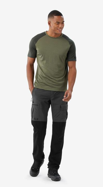 Image du produit Forclaz T-shirt manches courtes en laine mérinos homme, Merino Resist kaki (XXL)
