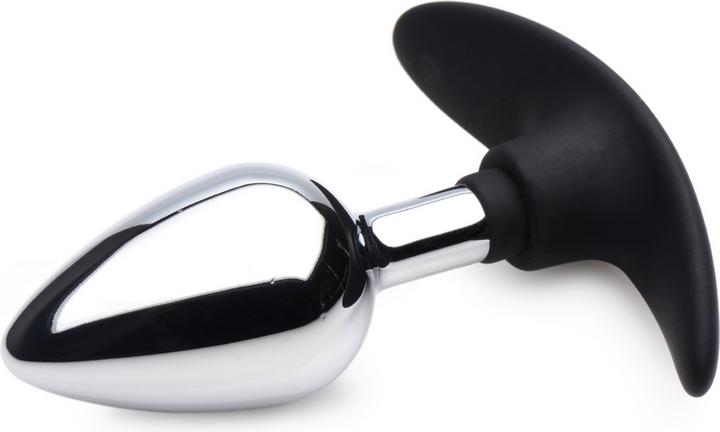 Actual product image Master Series Dark Invader Anal Plug Metal with Silicone Medium