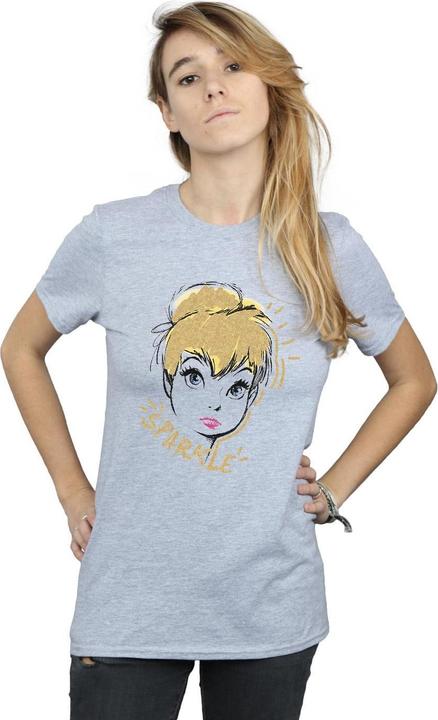 Actual product image Disney Womens/Ladies Tinkerbell Sparkle Cotton Boyfriend T-Shirt (S)