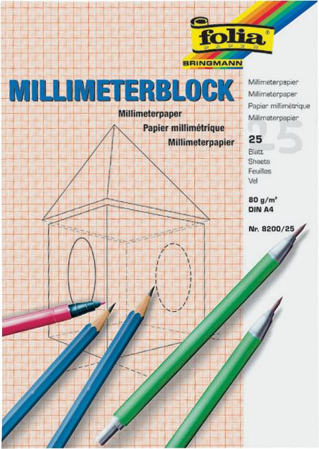 Produktbild Folia Millimeterpapier Block (A4, Kariert)