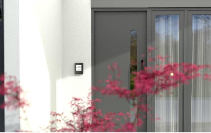 Produktbild M-E Edelstahl-Klingeltaster mit Beleuchtungsautomatik für 2-Familienhaus