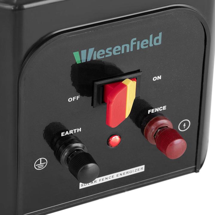 Actual product image Wiesenfield Weidzaungerät Solar Elektrozaungerät 6 V Akku Weidebedarf 15 km 0,8 J