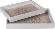 Produktbild Ootb Weiss/naturfarbenes Holz-Tablett, Mandala