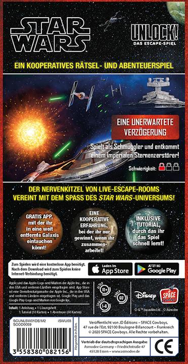 Actual product image Asmodée SCOD0059 - Unlock! Star Wars-Unexpected delay, single scenario (DE edition) (German)
