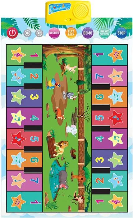 Produktbild Activity Board Kinder Musikalische Klaviermatte Duett Keyboard Spielmatte Zweireihiges Bodenklavier, 90x60cm