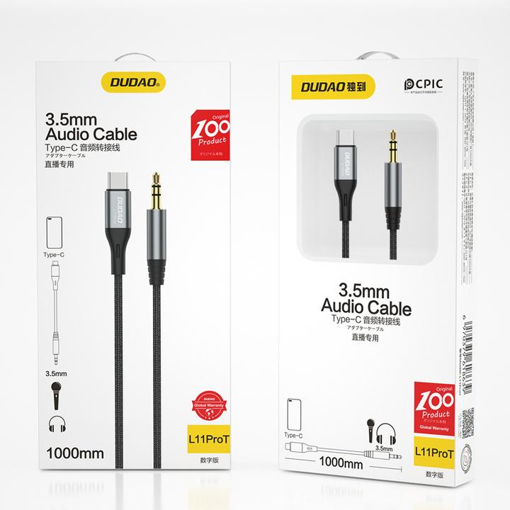 Actual product image Dudao USB C – 3.5 mm Klinke (1 m, USB, 3.5mm jack (AUX))