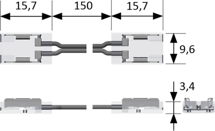 Produktbild Halemeier Verbinder flexibel lang Versa 12 V