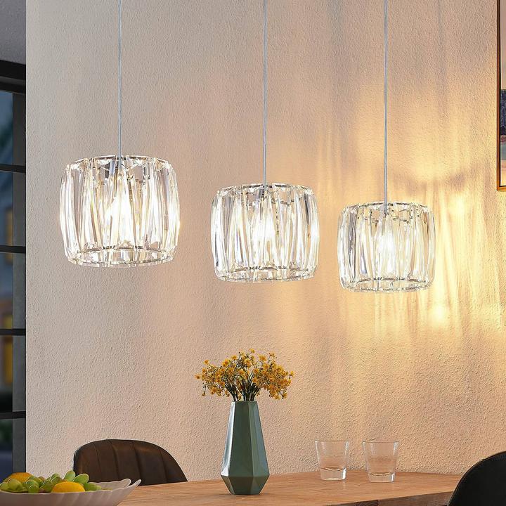 Actual product image Lindby Sofia pendant light Transparent/chrome (E14)