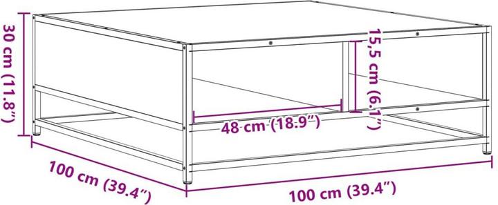 Actual product image VidaXL Coffee table Side table Coffee table Sofa table Tea table Sonoma oak (100 x 100 x 30 cm)