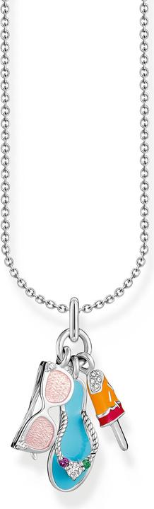 Actual product image Thomas Sabo Necklace with colourful silver triple pendant (925 silver, Enamel, 38 - 45 cm)
