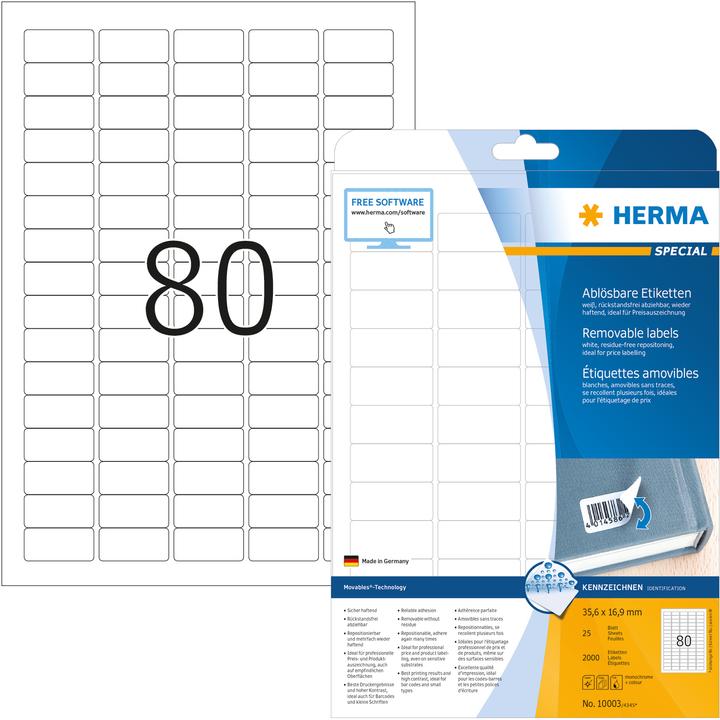 Immagine prodotto HERMA Etichette rimovibili A4