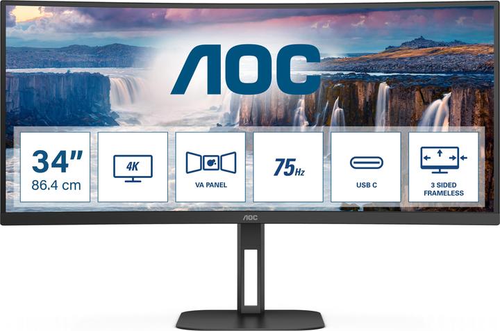 Image du produit AOC CU34V5C/BK (3440 x 1440 pixels, 34")