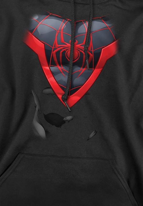 Actual product image Spiderman Mens Miles Morales Costume Hoodie (S)