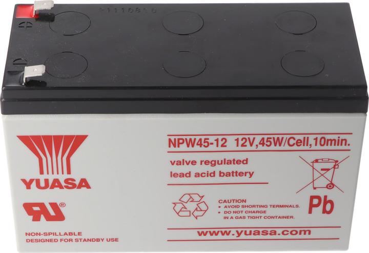 Produktbild Yuasa NPW45-12 Blei PB Akku 12 Volt, 8500mAh mit Faston 6,3 mm Kontakten (12 V, 8.50 Ah)