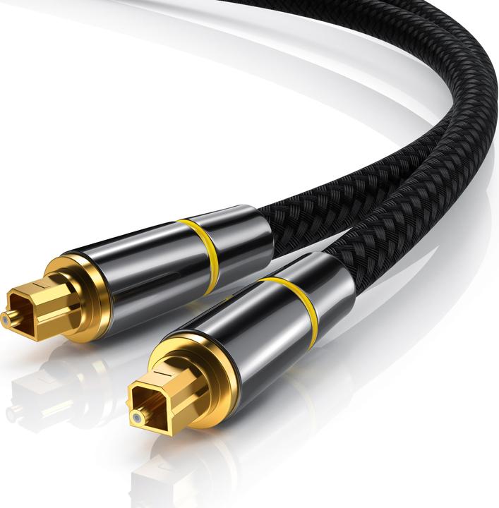 Immagine prodotto CSL Cavo ottico, S/PDIF, Toslink, spina in metallo, rivestimento in nylon, fibra ottica, cavo audio (5 m, Ottico)