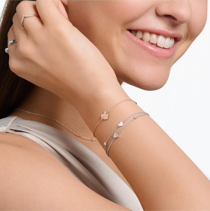 Immagine prodotto Thomas Sabo Bracciale con cuori e pietre bianche (19 cm, Argento 925)