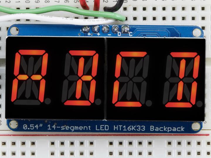Actual product image Adafruit Alphanumeric display red 4 characters I2C (Display)