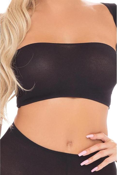Image du produit Pink Lipstick On Your Mind Bandeau avec Soufflets & Court Noir O/S (Taille unique)