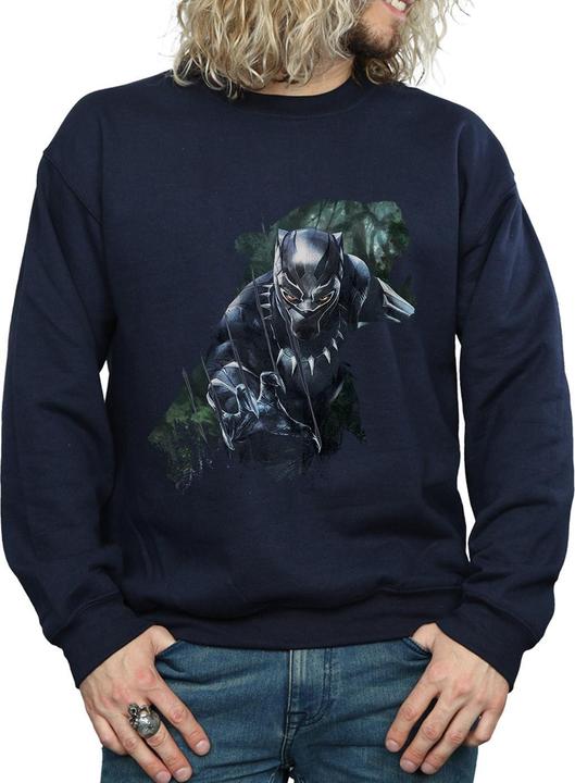 Immagine prodotto Felpa in cotone con silhouette selvaggia di Black Panther (M)