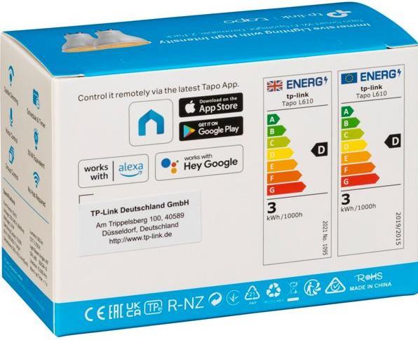 Immagine prodotto TP-Link Tapo L610 (confezione da 2) (GU10, 2.90 W, 350 lm, 2 x, D)