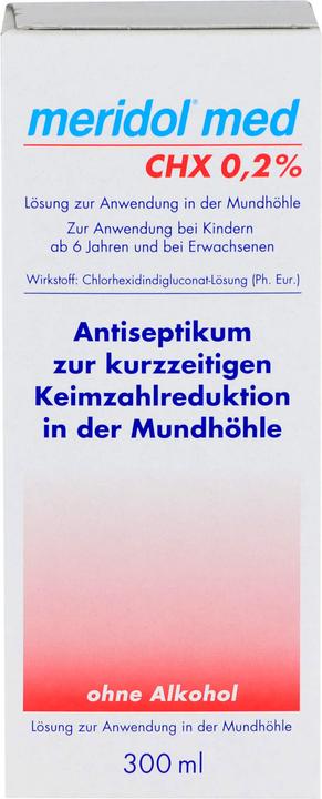 Produktbild Meridol med CHX 0,2 % Lösung zur Anwendung in der Mundhöhle, 300 ml Lösung (300 ml, Mundspülung)