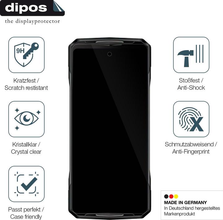 Produktbild Dipos Anti-Shock Displayschutz 9H (1 Stück, Doogee N40 Pro)