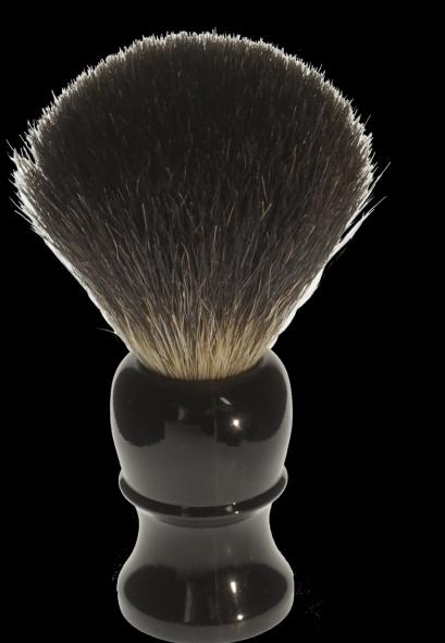 Actual product image Shaving brush grey badger hair, black, plastic handle, height: 10.5 cm (Shaving brush)