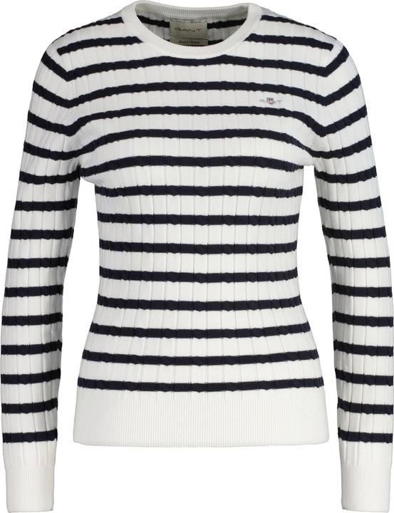 GANT Stretch Cotton Cable Stripe C-Neck (L)