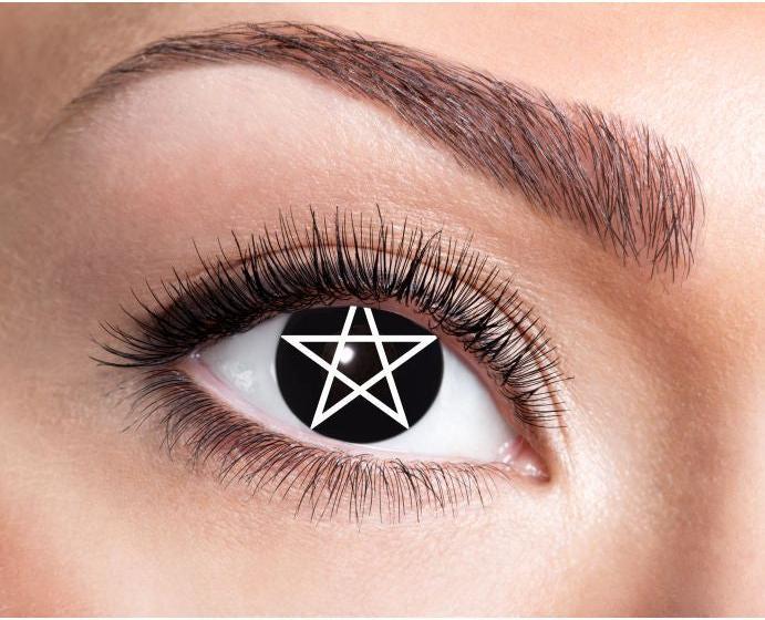 Actual product image Eyecatcher Pentagram contact lenses (Black, White)