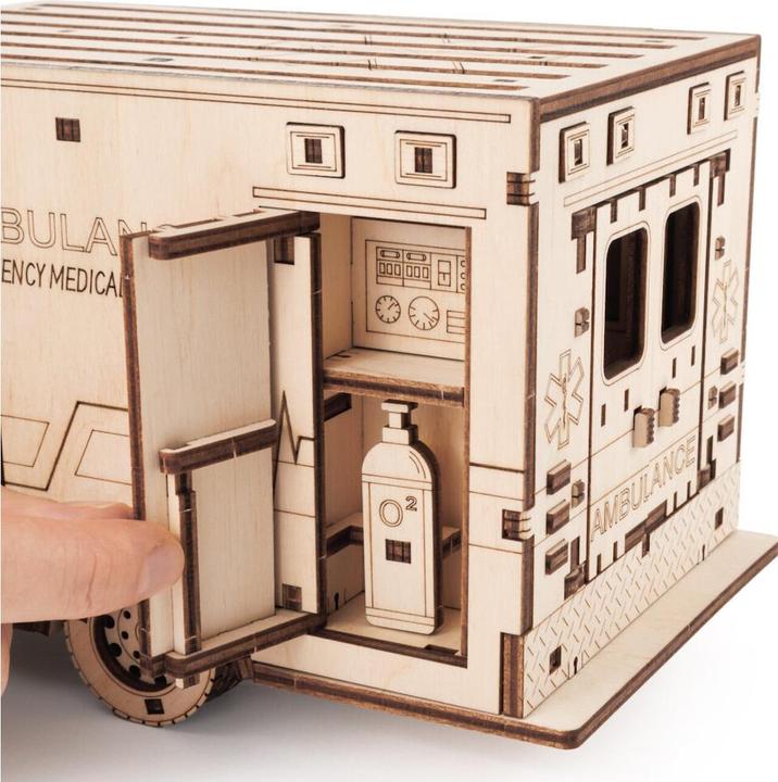 Produktbild Eco Wood Art 3D Holz Modellbausatz - Ambulanz Fahrzeug (386 Teile)