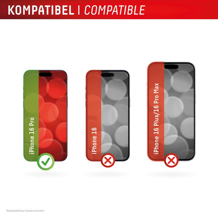 Actual product image Displex Real Glass, 2D Panzerglas (1 Piece, Apple iPhone 16 Pro)