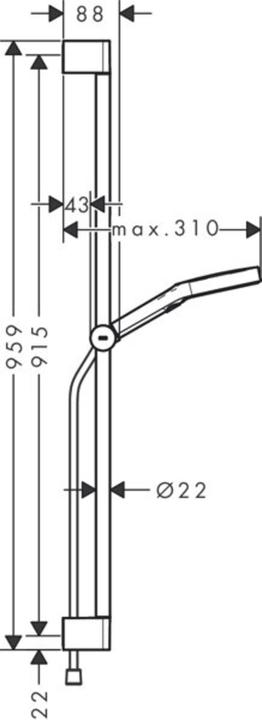 Actual product image hansgrohe Shower set Rainfinity 130 3 jet Unica S Puro 90cm Push Sch. bru bl brushed black chrome