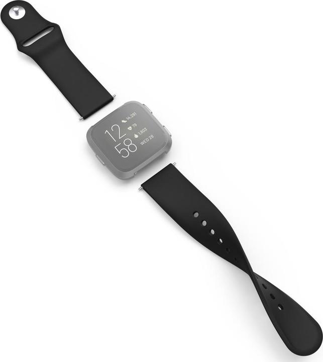 Produktbild Hama 00086230 Smartwatch-Zubehör Band Schwarz Silikon (Silikon, Rostfreier Stahl)