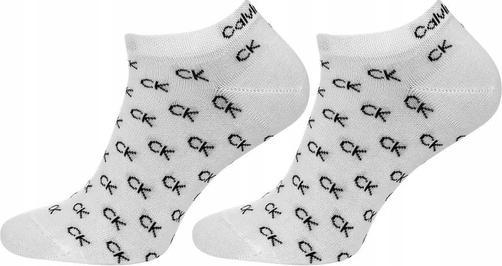 Image du produit Calvin Klein Hommes All Over CK Logo Men's Liner Socks 2 Pack Sneaker, Blanc, 39/42 (39 - 42)