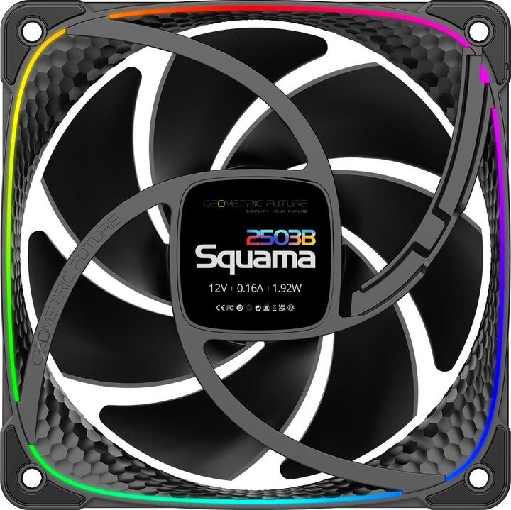 Actual product image Geometric Future Squama 2503B RGB fan - 120 mm, black (120 mm, 1 x)