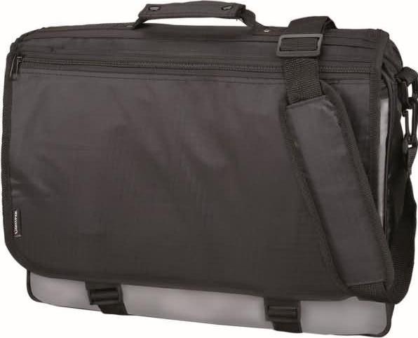 Produktbild Lightpak Umhängetasche Wave, aus strapazierfähigem Polyester, ca. 31 × 40 × 10 cm, schwarz/grau
