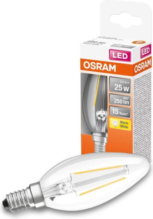 Produktbild Osram Led Retrofit Classic B (E14, 2.50 W, 250 lm, 1 x, F)