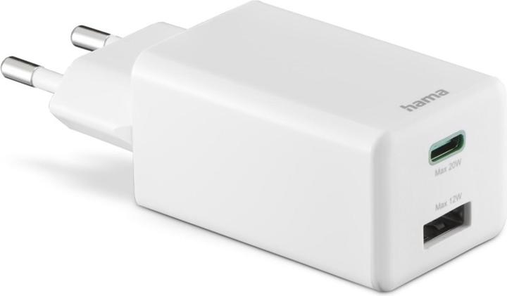 Produktbild Hama Schnellladegerät, 1x USB-C, 1x USB-A, Mini-Ladegerät, 32 Watt, Weiss (32 W)