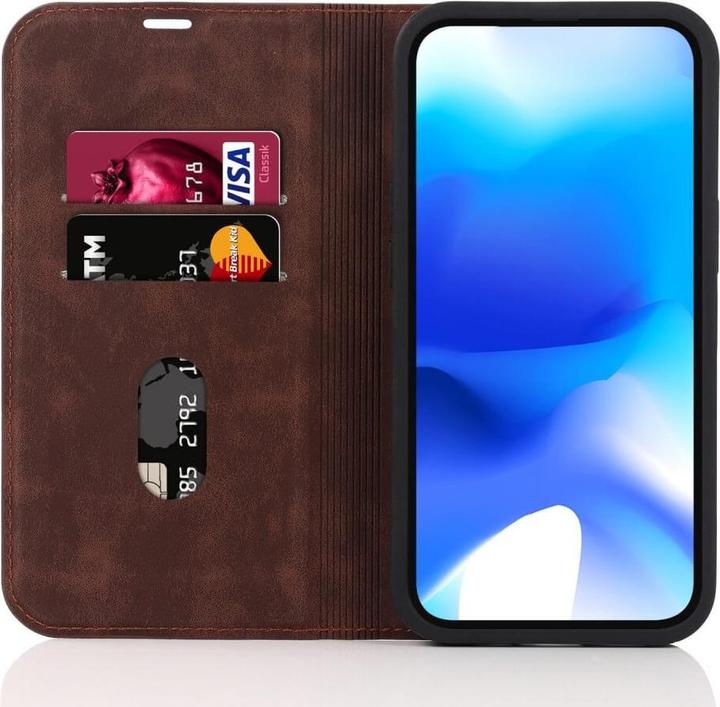 Immagine prodotto Cover-Discount iPhone 15 Plus - Custodia MagSafe Flip RFID marrone scuro (Apple iPhone 15 Plus)