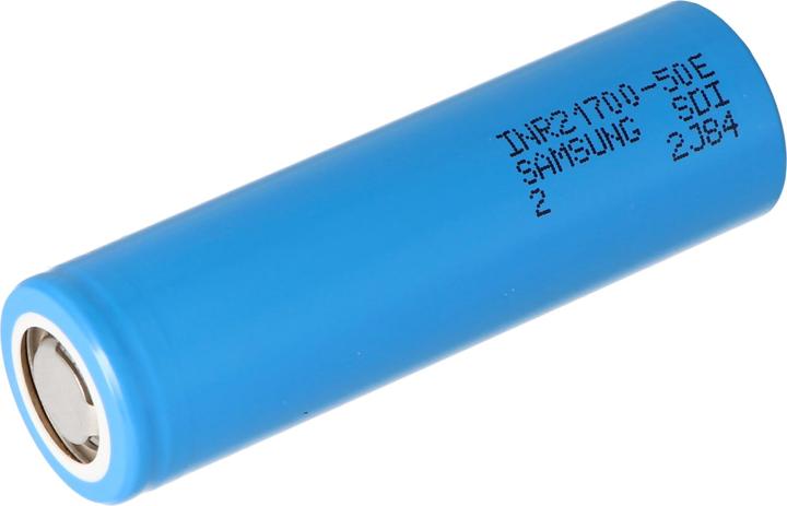 Actual product image Samsung Battery INR21700 50E max. 15A (1 pcs., 21700, 5000 mAh)