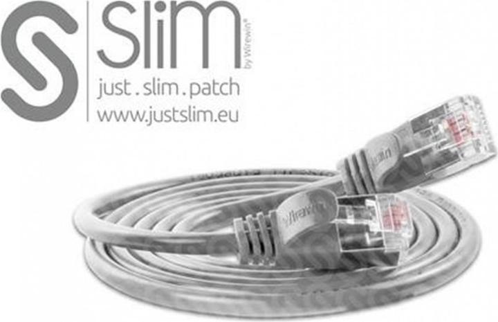 Image du produit Wirewin Câble Slim Pach : F/FTP, 7.5m, gris (U/FTP, CAT6, 7.50 m)