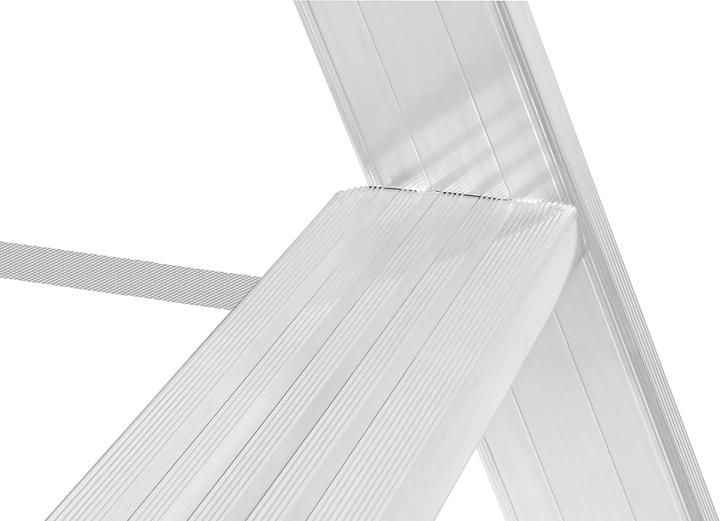 Produktbild Hymer-Leitern Hymer Stufenstehleiter 2x3 Sprossen beidseitig begehbar, verstärkte Stufen (Trittleiter, 77 cm)