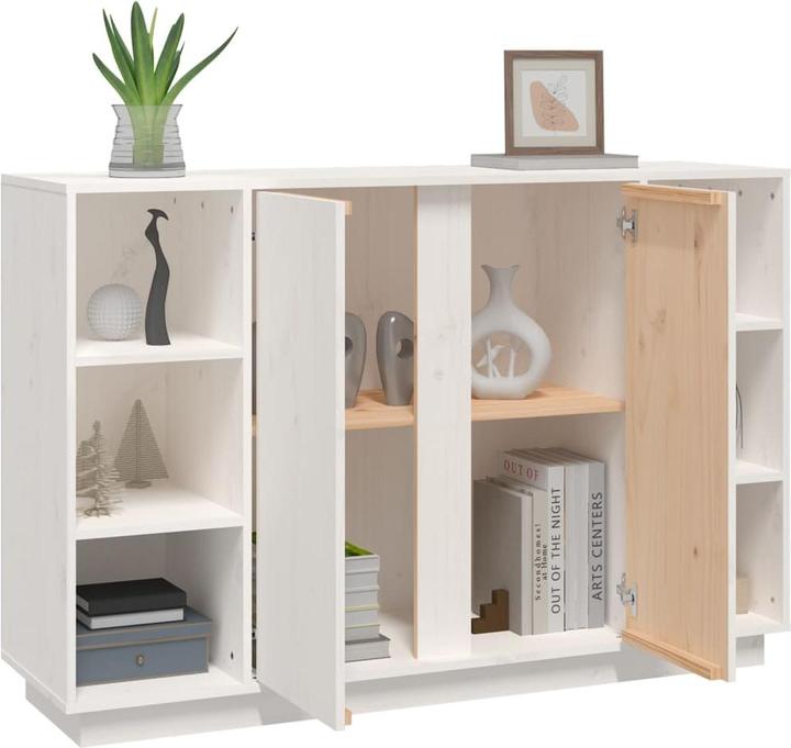 Image du produit VidaXL Sideboard Weiss 120x35x80cm Massivholz Kiefer Kommode Schrank Anrichte (120 x 35 x 80 cm)