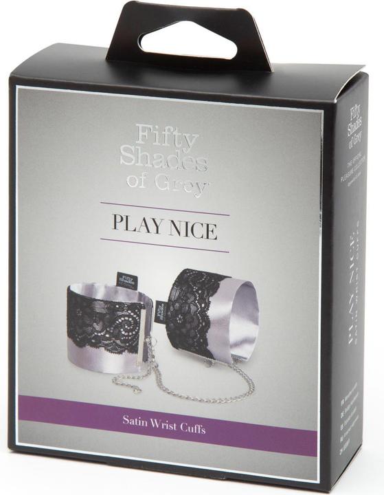 Produktbild Fifty Shades of Grey Play Nice Satin & Lace Wrist Cuffs - Black