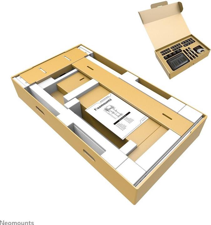 Immagine prodotto Neomounts Supporto da parete motorizzato con scatola di immagazzinaggio da 10 cm Ruote VESA 100x100 fino a (100", 110 kg)