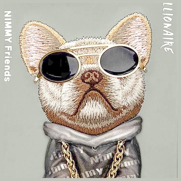 Actual product image Nimmy case iPhone 15 Pro Max 6.7" gray Glasses Cool Dog (Apple iPhone 15 Pro Max)
