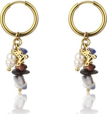 Emily Westwood Stylish gold-plated hoop earrings 2 in 1 Norah EWE23055G
