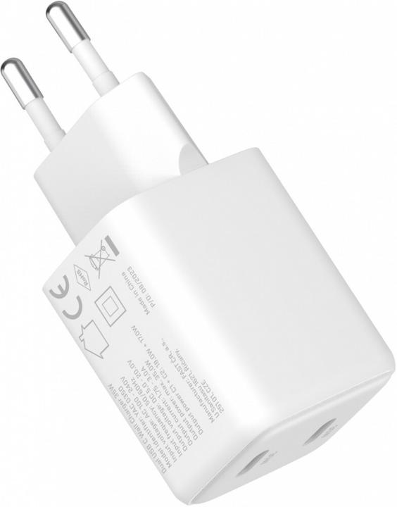 Produktbild Yenkee USB-C Ladegerät 2x18W 3A Power Delivery 3.0 QC3.0 Weiss (35 W)