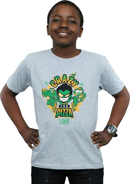 Actual product image Boys Teen Titans Go Crazy For Pizza T-Shirt (140, 146)