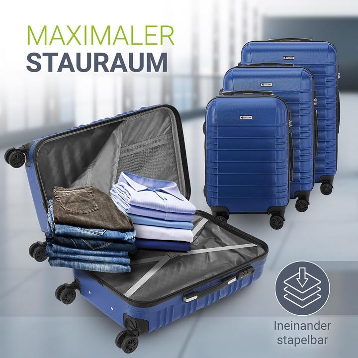 Image du produit Juskys Hartschalen-Kofferset (120 l, M (50 - 90l), L (90 - 115l), XL (à partir de 115l))